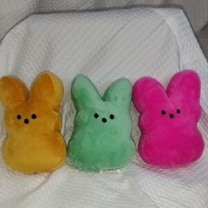 Plush Bunny Peeps Trio  - Yellow, Green, Pink